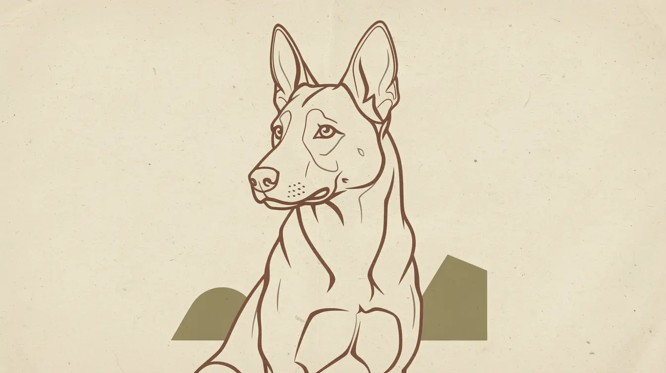 Illustration of a Belgian Malinois in an alert, confident stance
